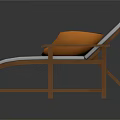 Comfortable Lounge Chair with Wooden Frame White Cushion and Orange Pillow