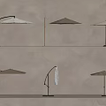 Modern Design Patio Umbrellas With Multiple Styles And Different Shapes For Outdoor Use 3d model