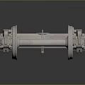 Metallic Train Bogie Structure With Wheels Springs And Mechanical Parts 3d model