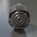 3D Rendered Metallic Helmet With Futuristic Mechanical Details Honeycomb Texture And Circular Knobs