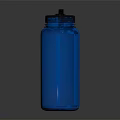 Blue Water Bottle With Black Lid And Handle For Everyday Use