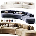 Curved Sectional Sofa with Multiple Color Options Plush Cushions and Comfortable Seating 3d model