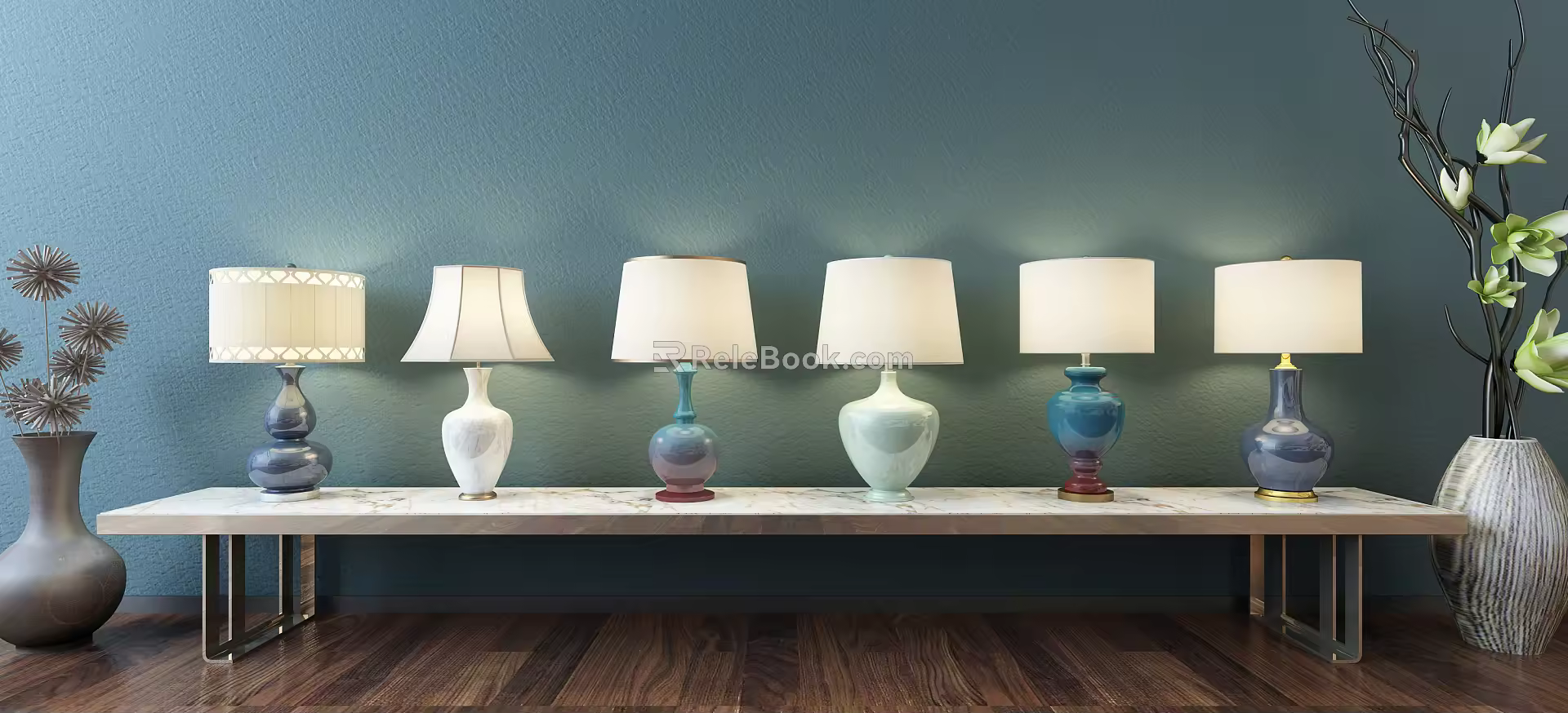 New Chinese-style Table Lamp Table Lamp Combination 3d model