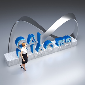 Outdoor image modeling of modern signage 3d model