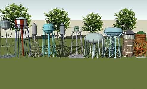 Modern Water Tower Water Tower Water Tank Water Tank High Tower 3d model