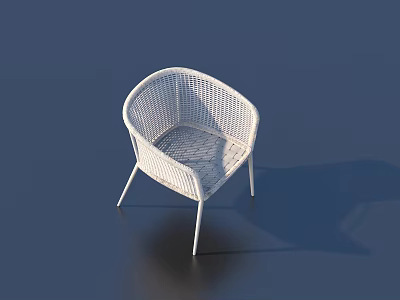 Modern White Woven Leisure Chair With Sleek Design And Lightweight Frame 3d model