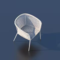 Modern White Woven Leisure Chair With Sleek Design And Lightweight Frame