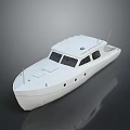 White Modern Motorboat With Sleek Cabin And Open Deck Design 3d model