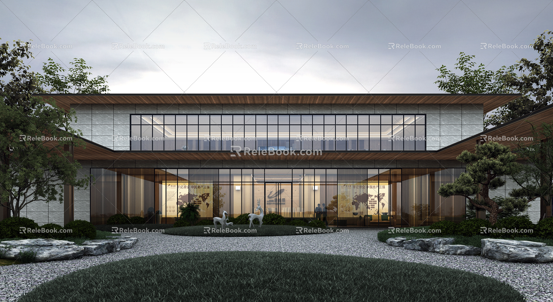 Modern Sales Office Building Comprehensive Building Sales Center Sales Department 3d model