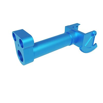 Blue Metal Mechanical Component With Holes And Gear Structure Design 3d model