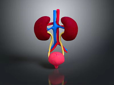 3D Medical Anatomy Model of Human Kidneys Bladder and Blood Vessels Structure 3d model