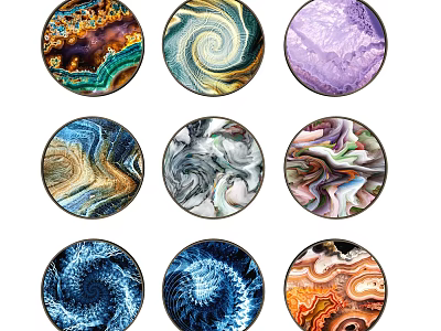Colorful Circular Wall Decor With Swirl Patterns And Diverse Textures 3d model