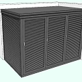 Architectural Component Featuring Louvered Doors Internal Shelves And Open Closed States 3d model