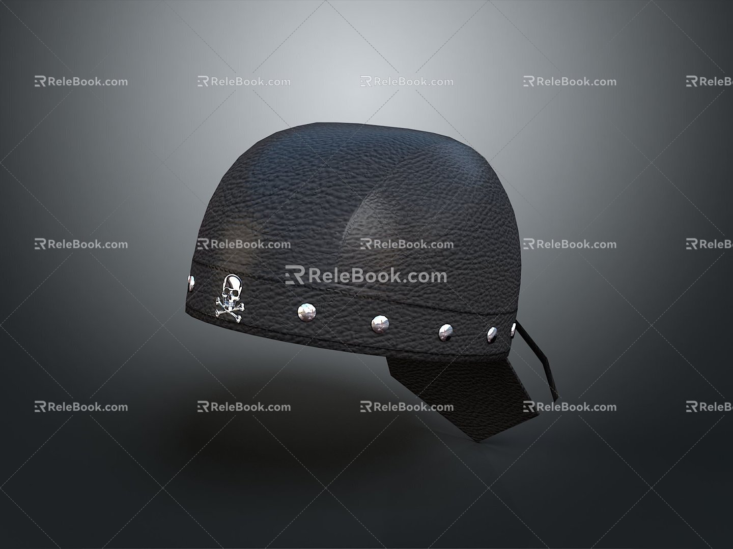 Hat Hat Realistic Punk Leather Hat 3d model