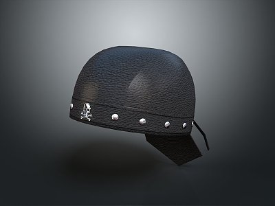 Hat Realistic Punk Leather Hat 3d model