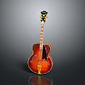 Elegant Acoustic Guitar with Glossy Brown Red Gradient Wooden Body for Daily Use