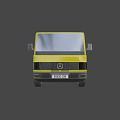 Vibrant Yellow Mercedes Commercial Van 3D Render With Front Design And Wheels