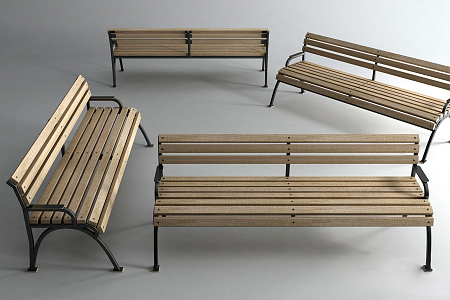 Modern Outdoor Chair Park Bench 3d model