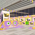 Food bazaar meichen modern meichen bazaar activity bazaar booth photo punch-in photo interactive float floor sticker design door head design 3d model