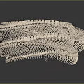 Intricate Spiral Skeletal Structure Of Biological Organ With Natural Hair Elements In Circular Coiled Design