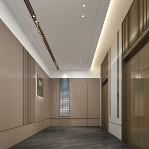 Modern Elevator Hall Elevator Public Area 3d model