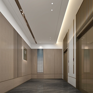 Modern Elevator Hall Elevator Public Area 3d model