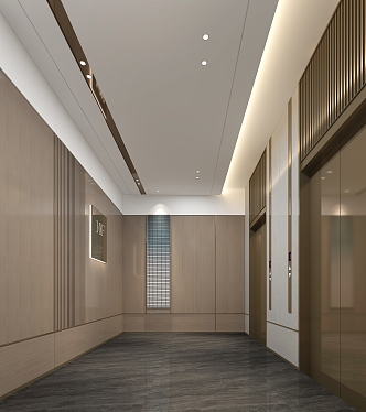 Modern Elevator Hall Elevator Public Area 3d model