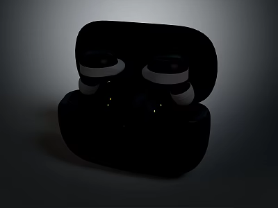 Modern Wireless Bluetooth Earbuds With Portable Charging Case Electronic Audio Accessory 3d model