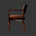 Comfortable Vintage Leather Upholstered Leisure Chair With Wooden Frame And Armrests