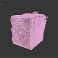 Ornate Colorful Cube Storage Box With Intricate Patterns And Gold Accents