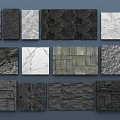 Different Textured Wall Surfaces With Various Material Designs For Interior Decor 3d model