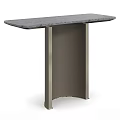 Modern Console Table With Gray Stone Top And Sturdy Metal Frame Design