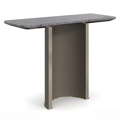 Modern Console Table With Gray Stone Top And Sturdy Metal Frame Design 3d model