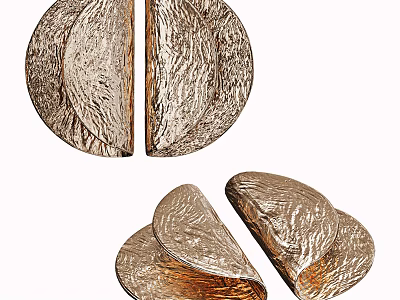 Modern Textured Metallic Door Handle With Circular Design And Curved Shape For Home Interior Use 3d model