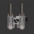 Industrial Mechanical Structure With Multiple Pipes And Metallic Components For Sci Fi Scenes