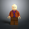 Lego Figure As Daily Life Toy With Brown Coat Blue Inner Shirt And Red Tie