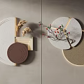 Modern Circular Wall Decor With Textured Surfaces Natural Branch And Straw Elements 3d model