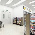FamilyMart Convenience Store Storefront With Glass Doors Interior Shelves And Product Displays