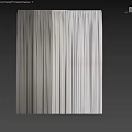 Modern Gray Curtains With White Sheer Panels For Window Interior Decor 3d model