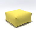 Bright Yellow Square Shaped Ottoman with Soft Padded Surface for Living Room Decor