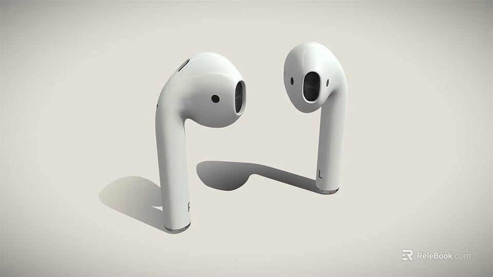 Modern White Wireless Earbuds With Ergonomic Design And Superior Audio Quality 3d model 