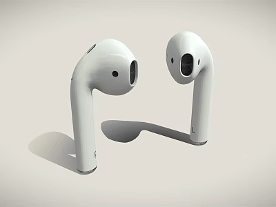 Modern White Wireless Earbuds With Ergonomic Design And Superior Audio Quality 3d model