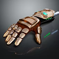 Advanced Bronze Mechanical Arm Device With Green Light Indicators And Leather Straps