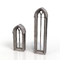 Gothic Architectural Windows Small And Large With Arched Design Stone Material Carved Details