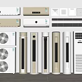 Modern Air Conditioners And Fans Collection With Wall Mounted Floor Standing Tower Units