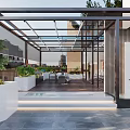Modern Villa Balcony Design With Glass Canopy Wooden Floor And Outdoor Furniture