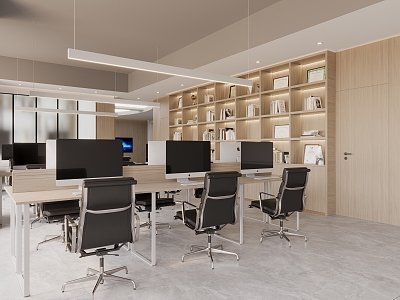 Modern public office area 3d model