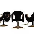 Modern Luxury Black Massage Chairs With Gold Base And Ergonomic Contemporary Design