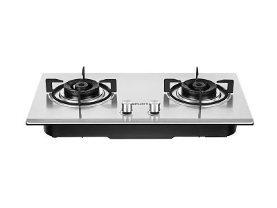 Stainless Steel Two Burner Gas Stove As Essential Modern Kitchen Appliance 3d model