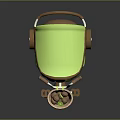 Kiwi Shaped Baby Stroller With Green Canopy Brown Body And Green Wheels